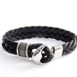 Breites Maritimes Lederarmband Anker