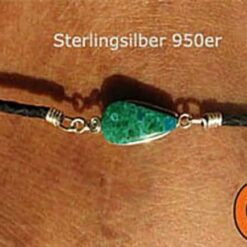 Leder Fussband Tuerkis Stein Fusskette