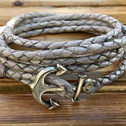 Leder Wickelarmband Maritim Anker-Armband