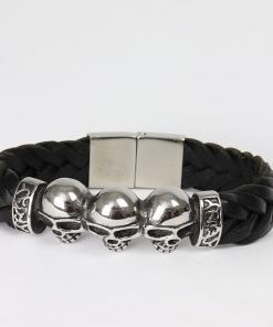 Lederarmband Maennerarmband Totenkopf Herrenarmband1