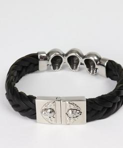 Lederarmband Maennerarmband Totenkopf Herrenarmband1