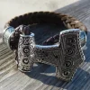 Lederarmband Mjölnir Thorshammer Wikinger