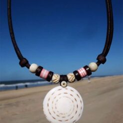 Surferkette Muschelkette Damenkette Lederkette