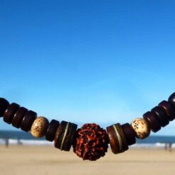 Rudraksha Schutz Halskette Yoga Surferkette Halskette Lederkette bietet göttlichen Schutz verleihen ihrem Ruhe, Klarheit, und Richtung
