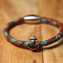 Surferarmband Keitum Geflochtenes Lederarmband für Damen und Herren ideal für Surfer, Sommer