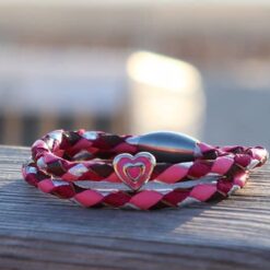 Freundschaftsarmband Herz Wickelarmband Surferarmband aus geflochtenes Leder , Damen Leder Wickeln Armband für Strand oder Stadt zu Tragen . Sylt