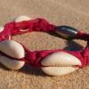 Muschelarmband Kauri-Muschel Lederarmband Pink