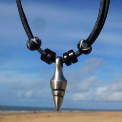 Lederkette Surferkette Metallanhaenger Halskette