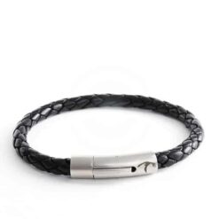 Lederarmband SYLT Männerarmband Damenarmband für Damen und Herren - Geflochtenes Leder 6mm Stark . Edelstahl Verschluss Ideal für Sommer !