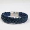 Breites Herren Lederarmband Marineblau