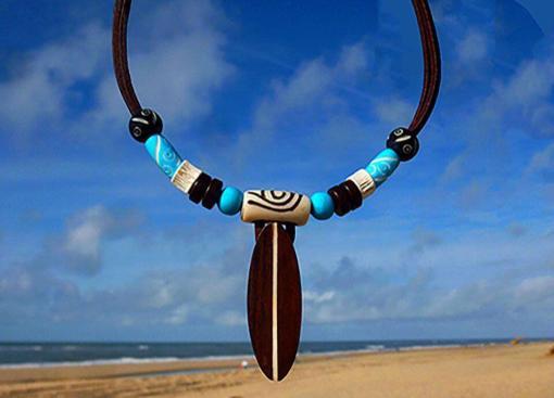Schmuck fuer Surfer-Handgefertigt Lederkette