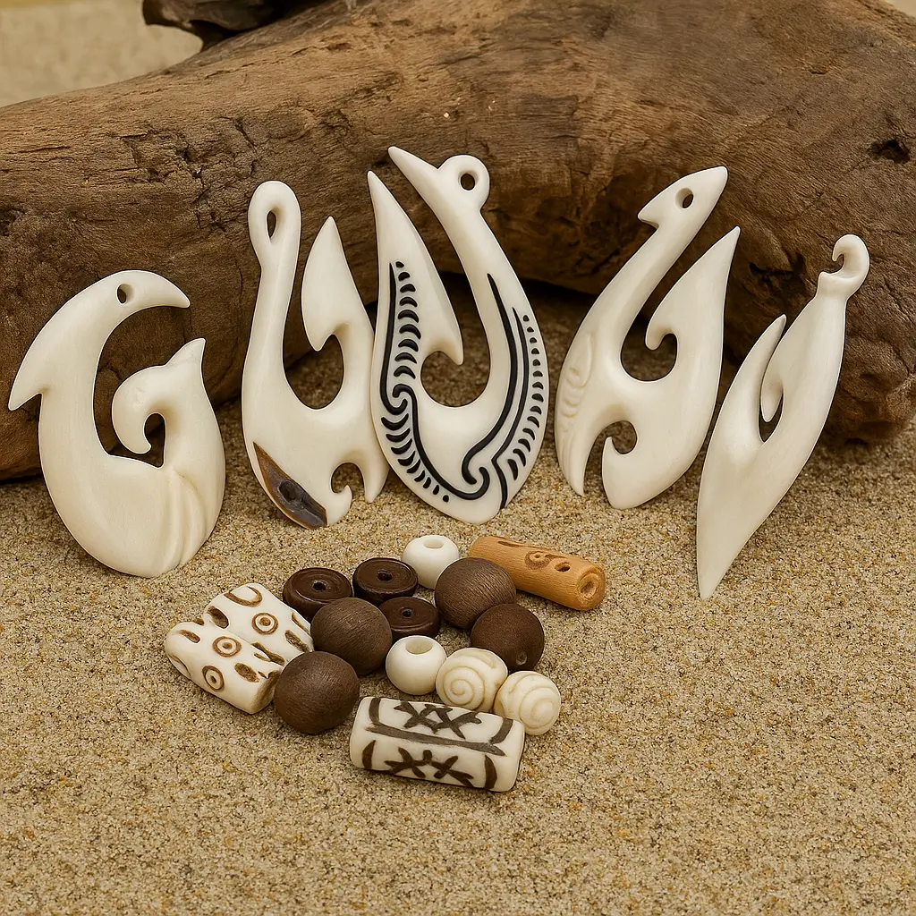 Hei Matau Natur Materialien - Handgemacht Halsketten