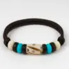 Indianer Lederarmband Damen Herren aus doppelt Leder .
