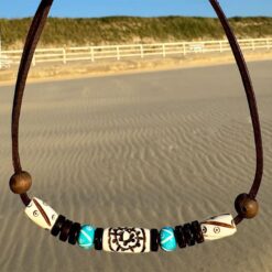 Indianerkette Halskette Unisex Lederkette für Damen und Herren Indianer Schmuck Kette