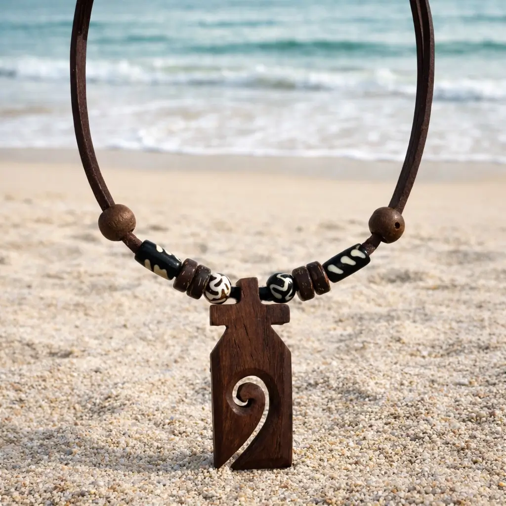 Toki Koru Kette Holz Maori Schmuck