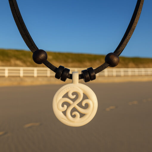 Koru Lederkette Damen Surferkette - Symbolisiert Wachstum und Harmonie. Neuseeland Anhänger