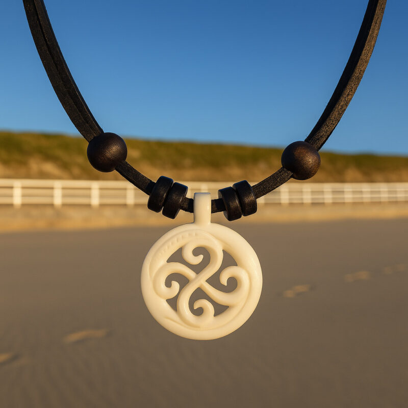 Koru Lederkette Damen Surferkette - Symbolisiert Wachstum und Harmonie. Neuseeland Anhänger