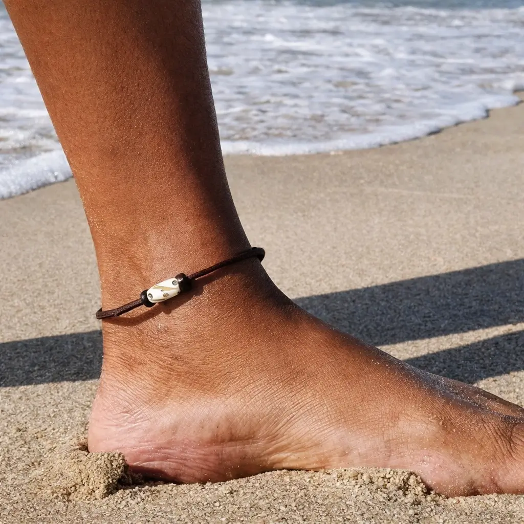 Leder Fußkette Damen Surfer Style Strand Schmuck