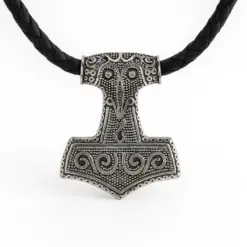 Geflochten Leder Halskette Thorshammer Mjölnir - für Damen und Herren