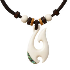 Männer Halskette Hei Matau Angelhaken Anhänger aus Neuseeland . Maori schmuck für Damen und Herren.