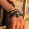 Damen und Herren Anker Leder Wickelarmband