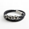 Totenkopf Männerarmband aus echtem Leder – maritimer Look für Damen und Herren
