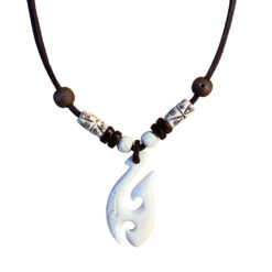 Surferkette Herren Hei Matau für Damen und Männer hochwertiger Schmuck aus Leder - Strand Kette
