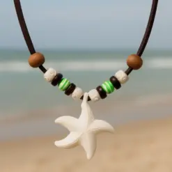 Surferkette Seestern Roxy Lederkette - für Damen und Herren. 100 % Salzwasserfest