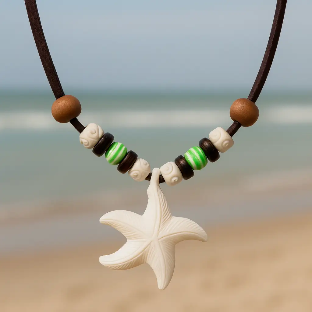 Surferkette Seestern Roxy Lederkette - für Damen und Herren. 100 % Salzwasserfest